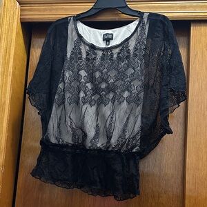 City Streets Black Lace Blouse